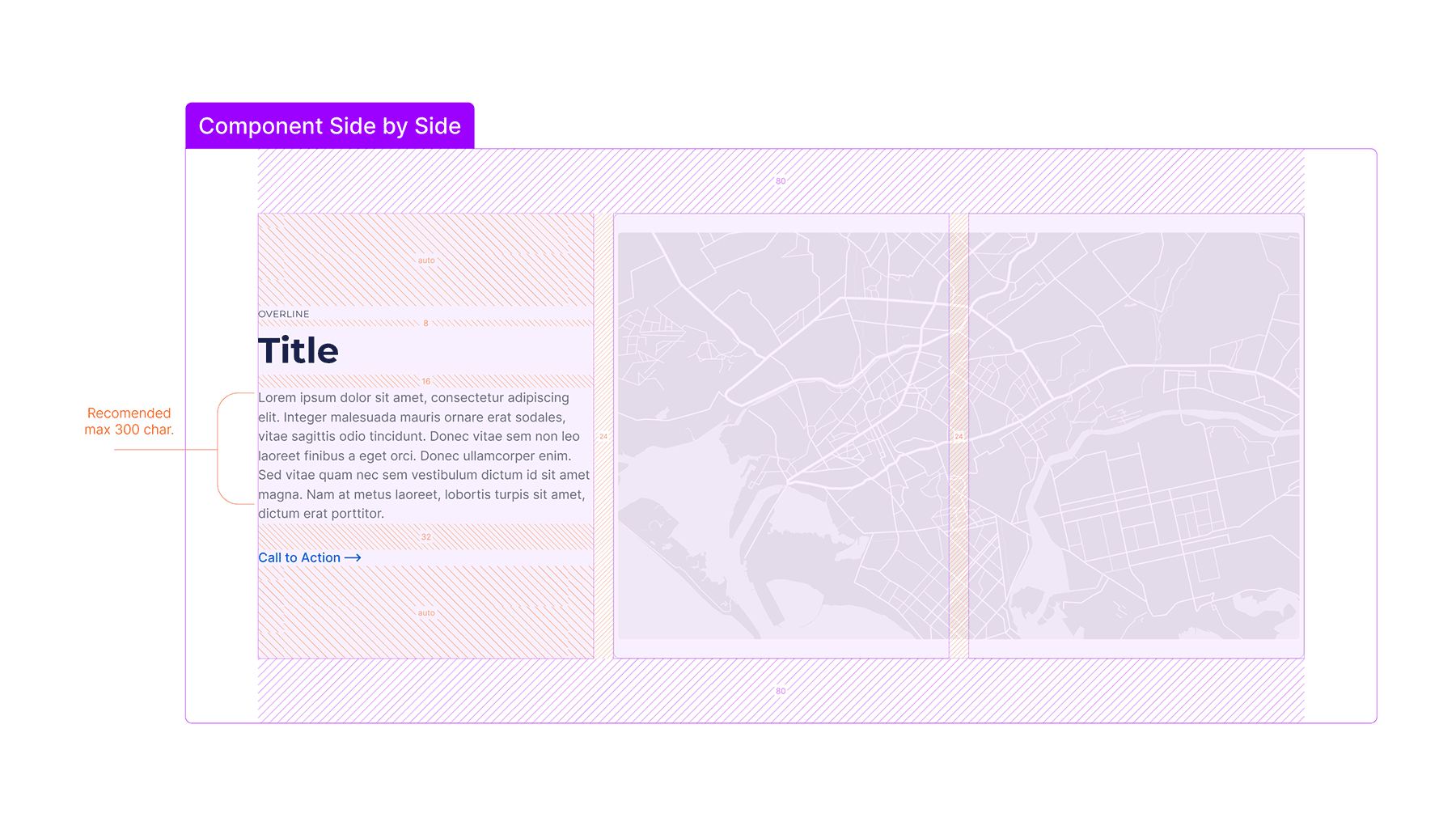 Vertical layout showing the CARTO component library applied across a sequence of page modules